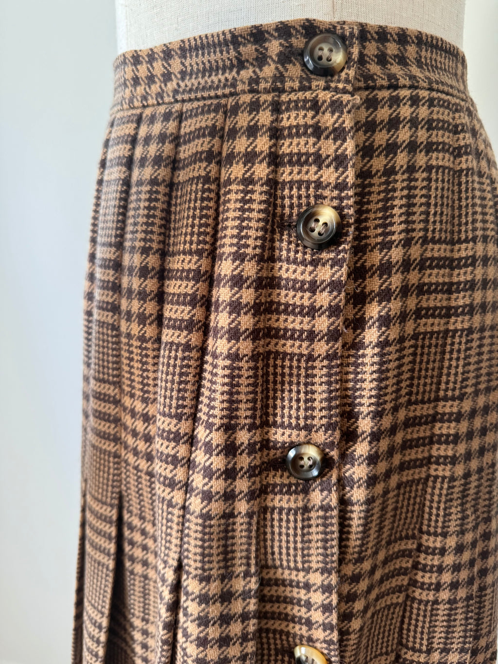 Valentino Miss V Vintage Prince of Wales Check Pleated Skirt image 3