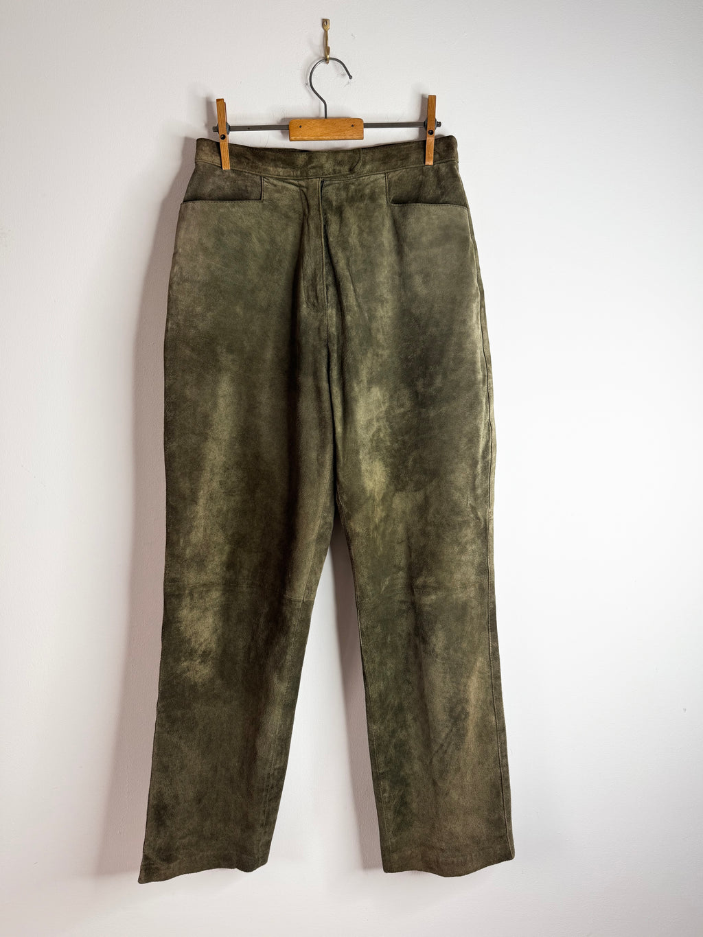 Vintage Green Suede Trousers image 1