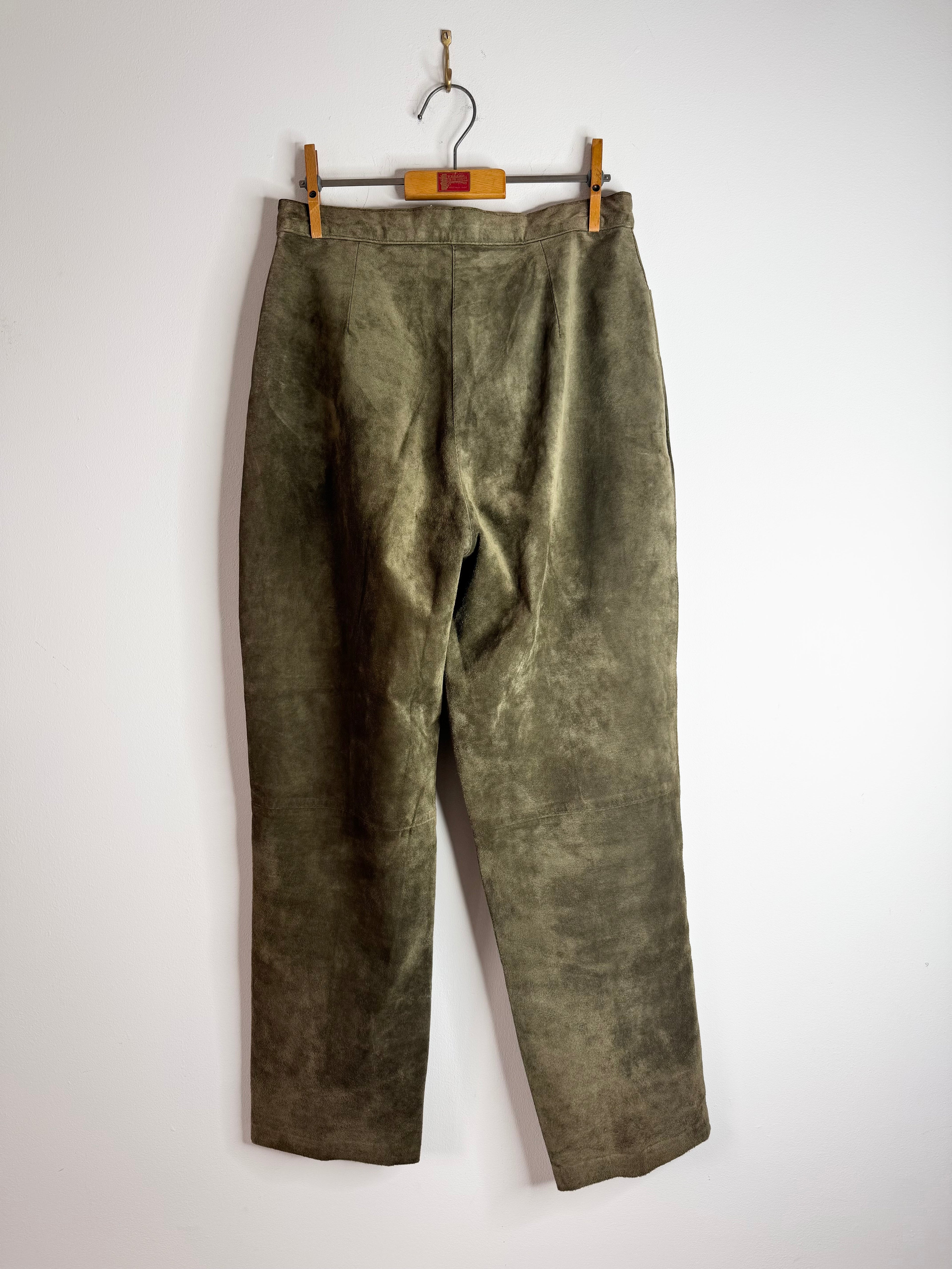 Vintage Green Suede Trousers image 3