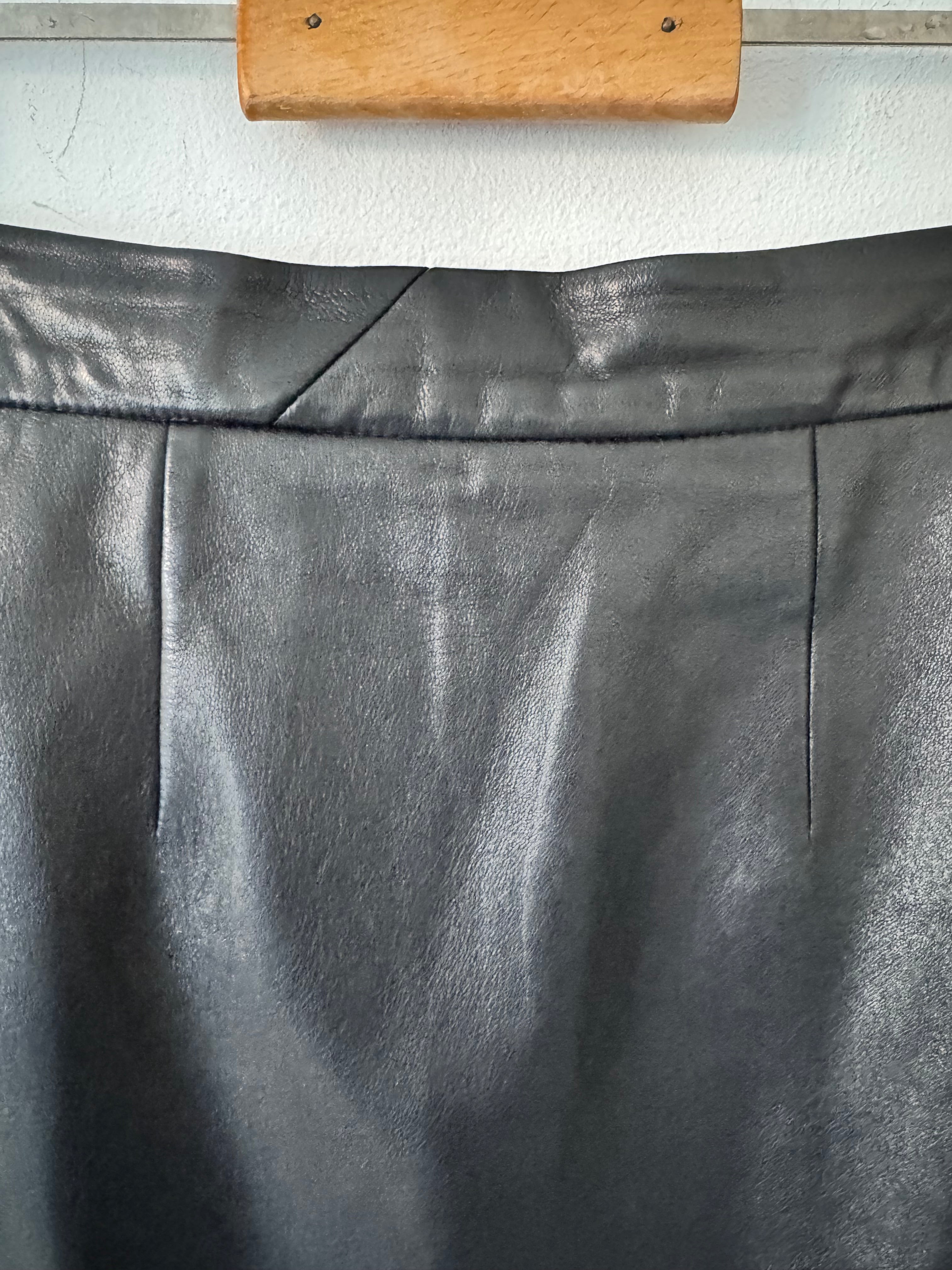 Paul Costelloe Vintage Pencil LeatherSkirt image 5