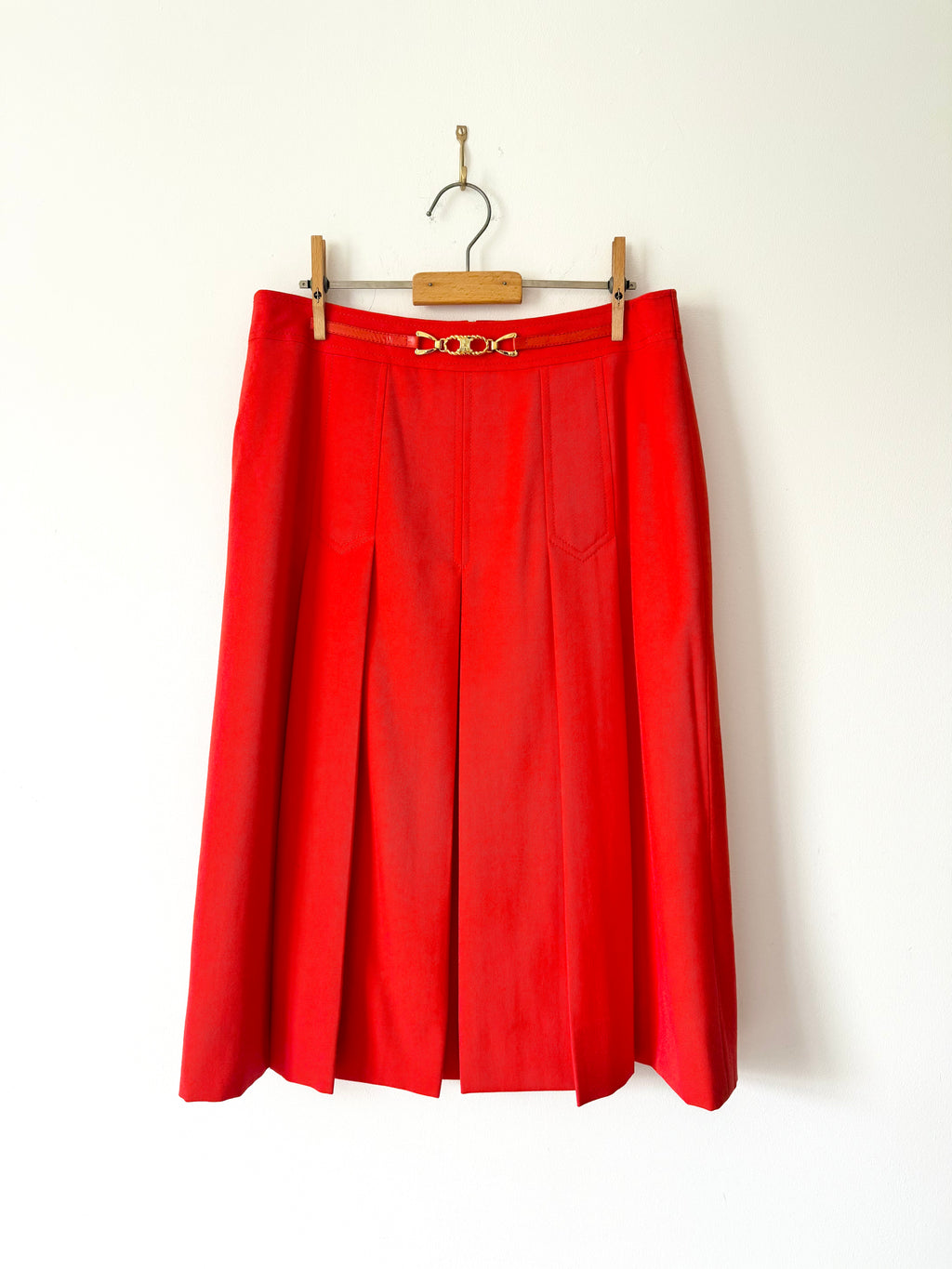 Celine Vintage Pleated Horsebit Skirt image 0