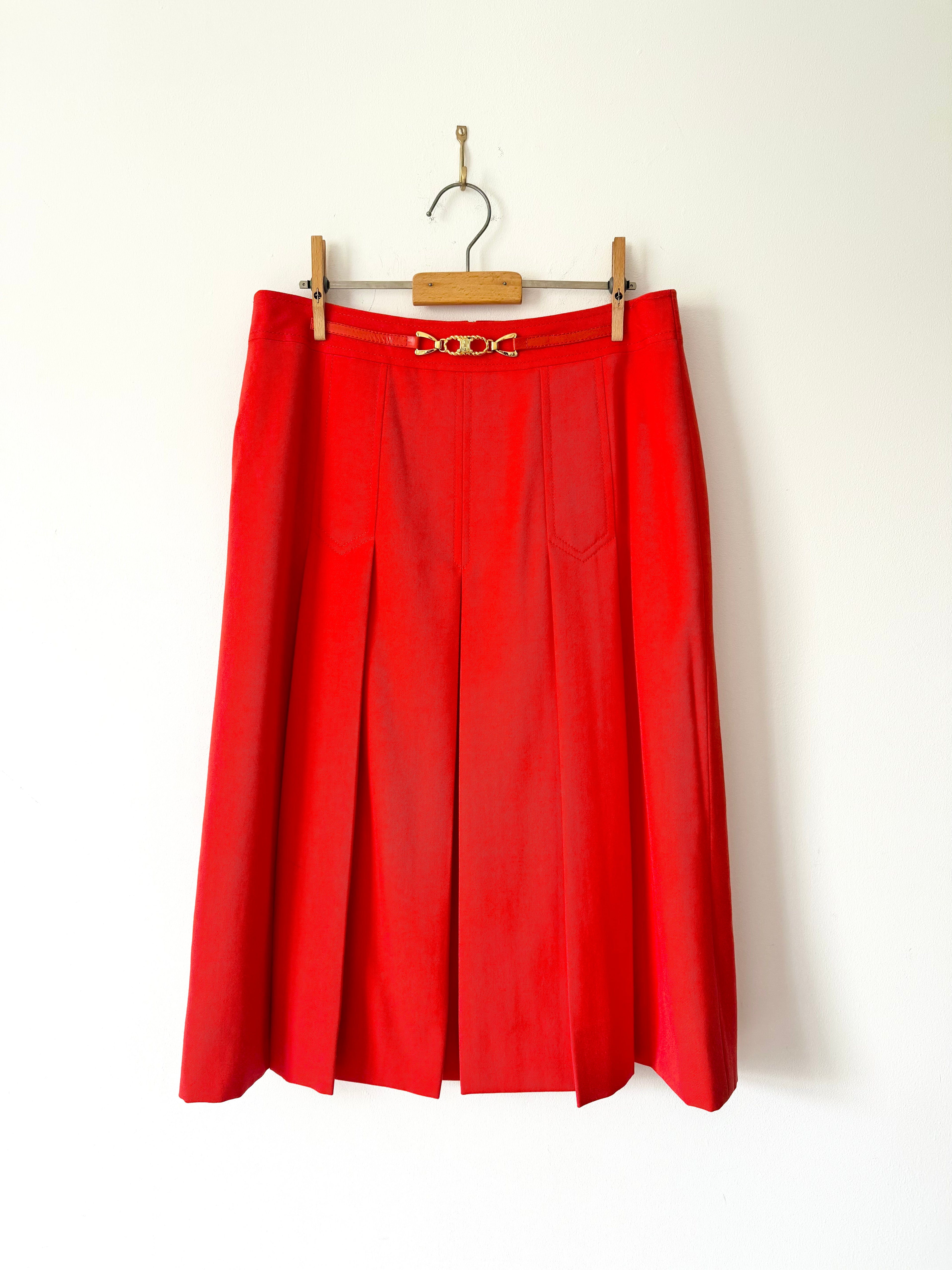 Celine Vintage Pleated Horsebit Skirt image 0