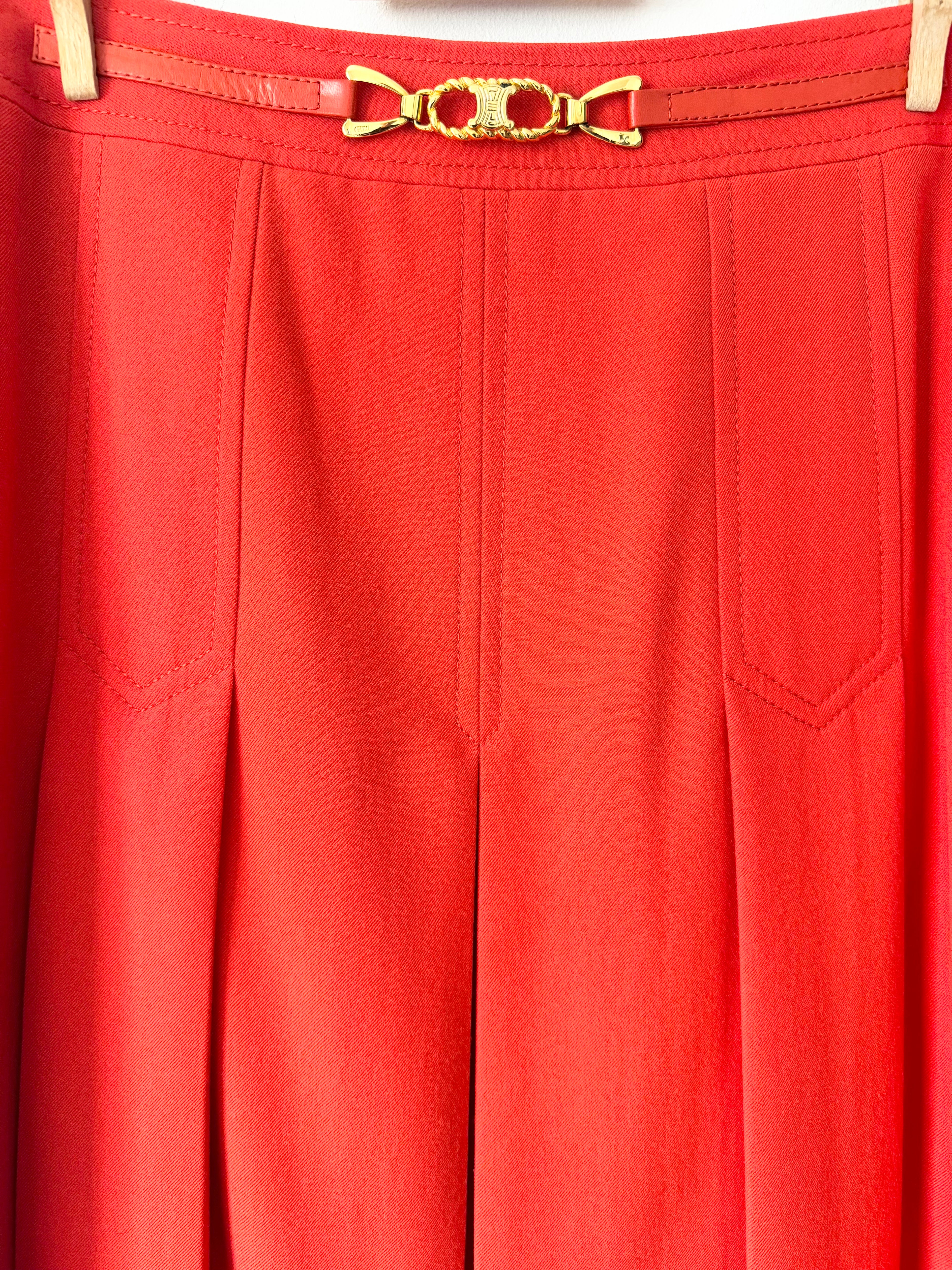 Celine Vintage Pleated Horsebit Skirt image 3