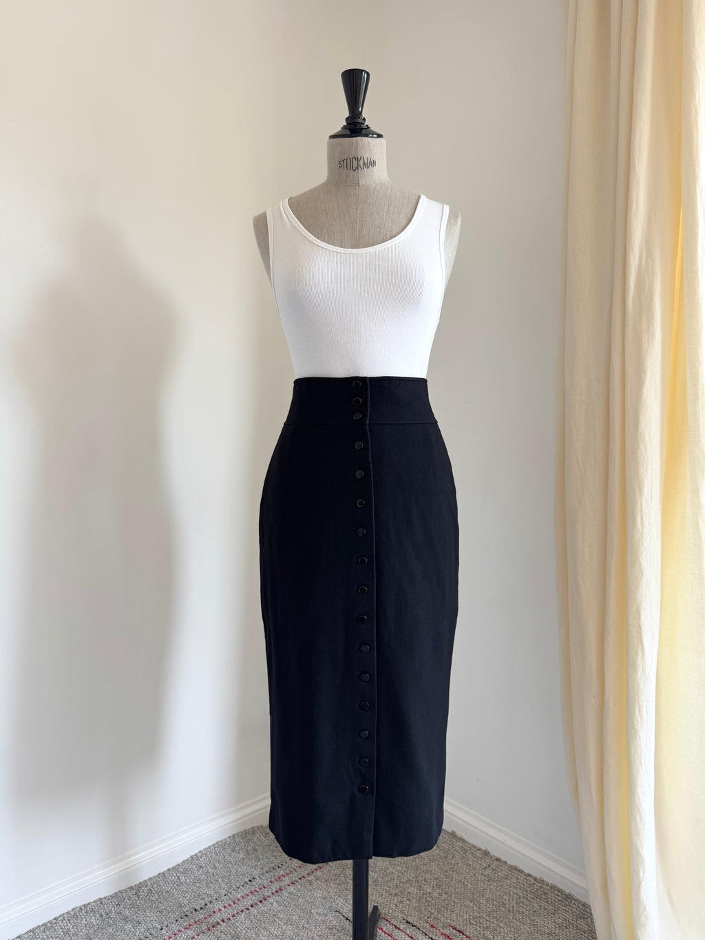 2004 Ralph Lauren FW Runway Black Wool Skirt