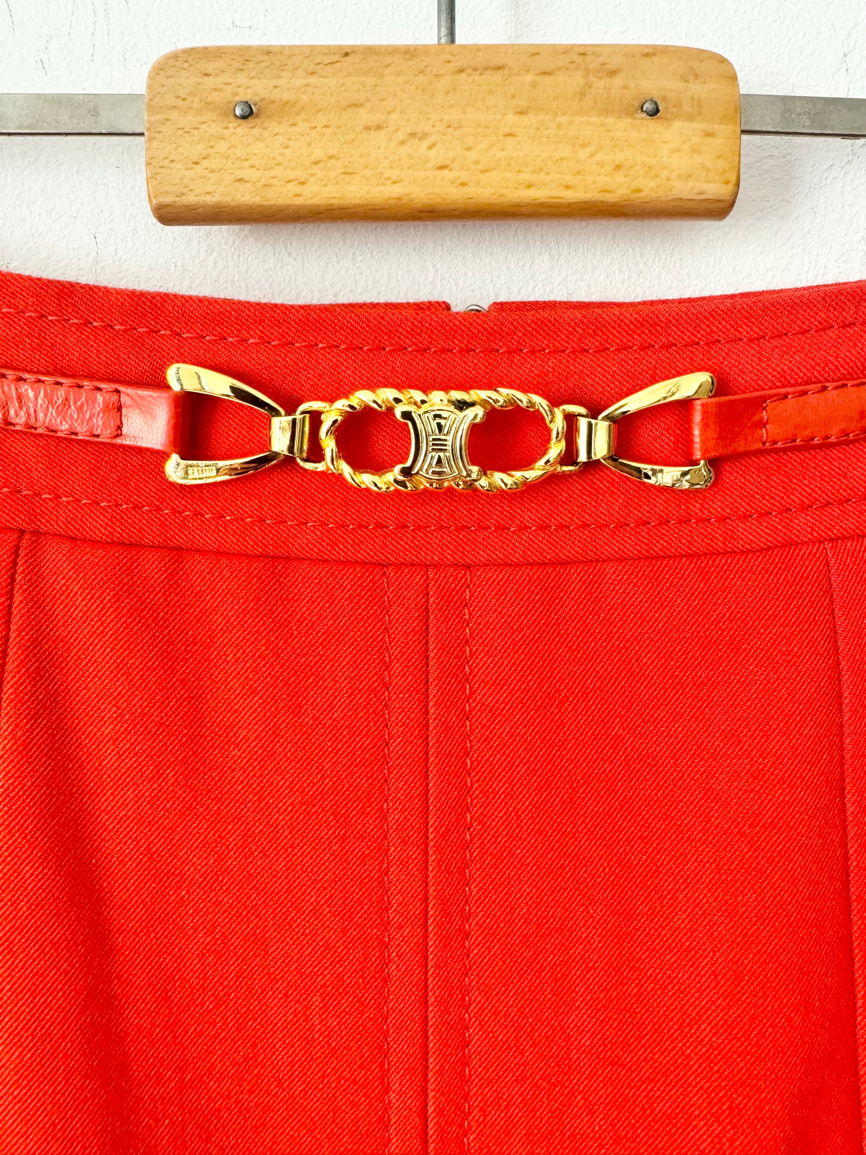 Celine Vintage Pleated Horsebit Skirt image 1