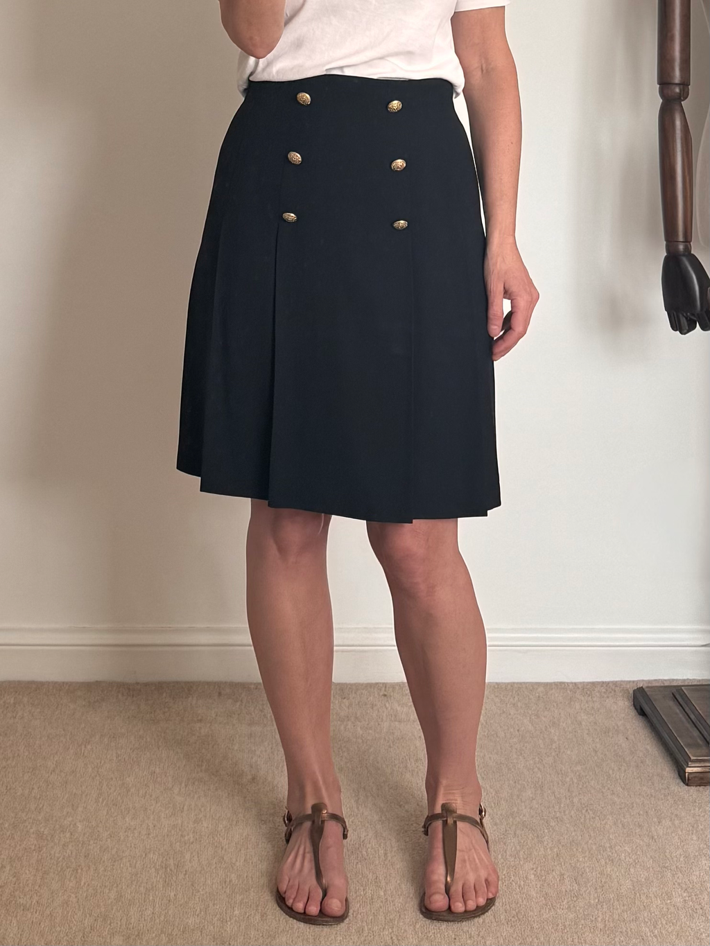 Escada Margaretha Ley Vintage Pleated Wool Blend Skirt image 2