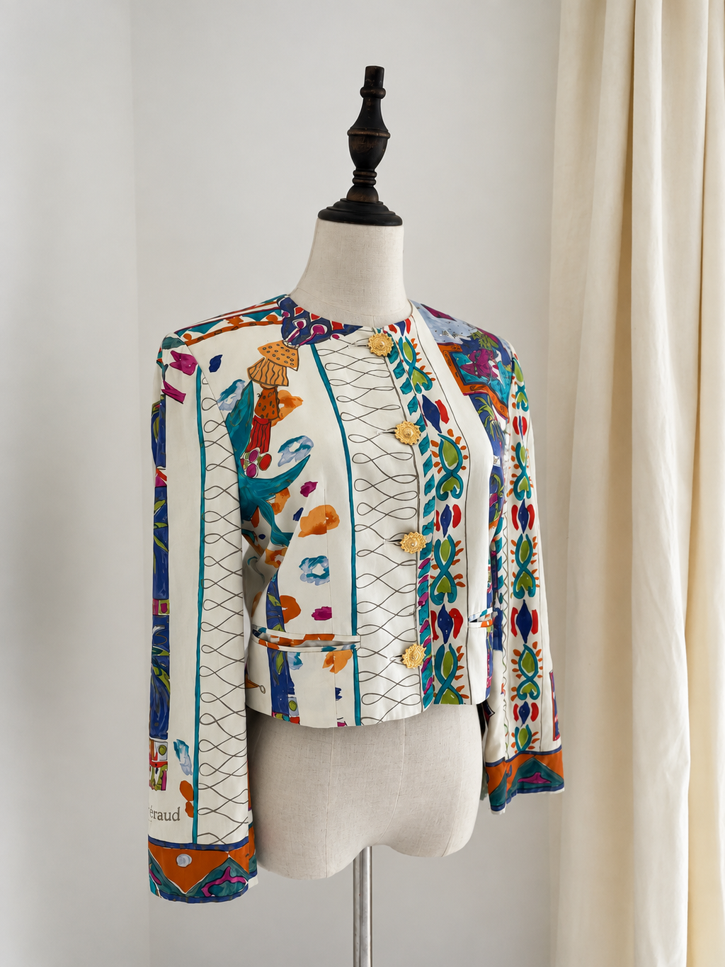 Louis Féraud Cotton Sateen Cropped Jacket