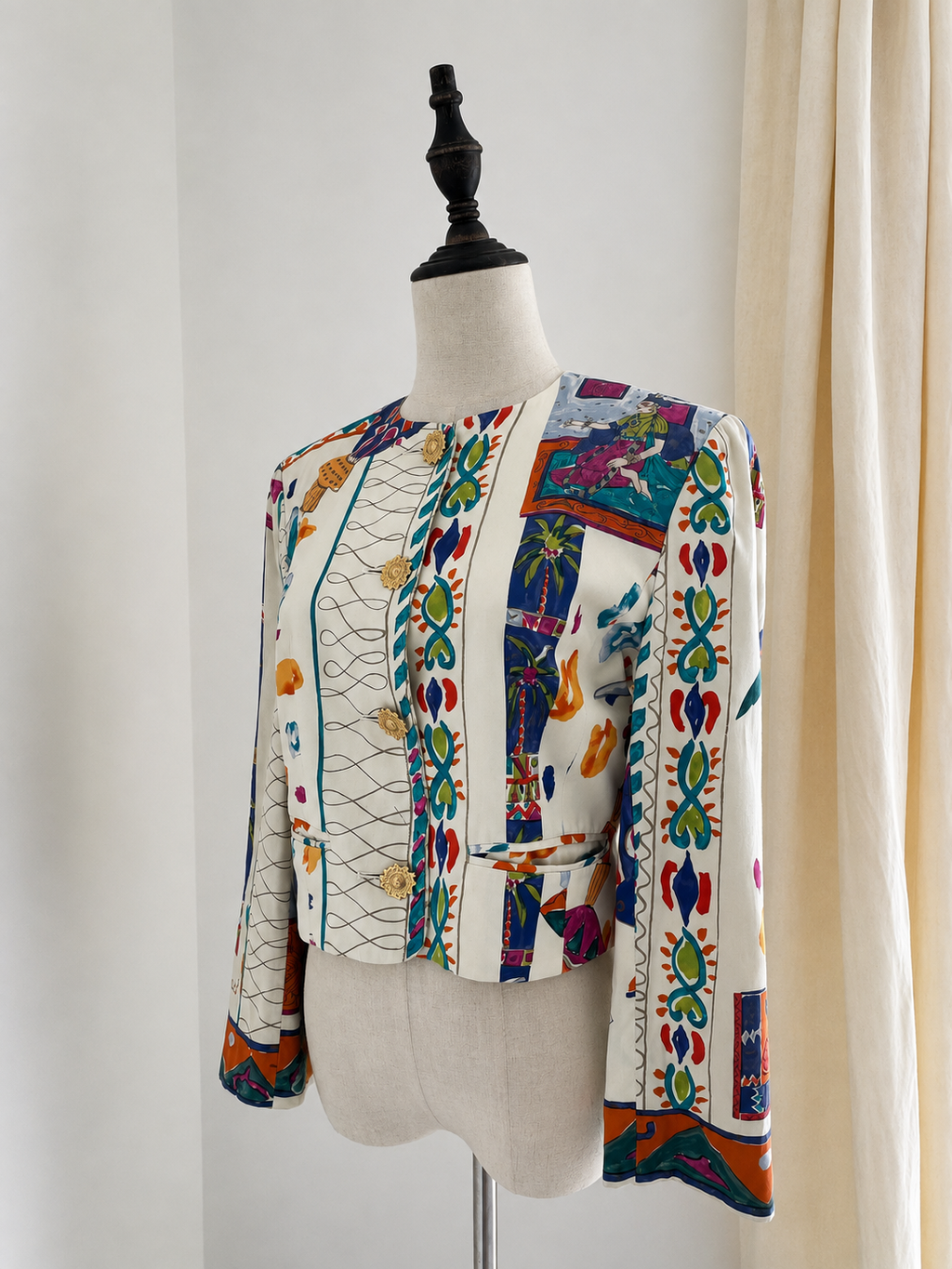 Louis Féraud Cotton Sateen Cropped Jacket