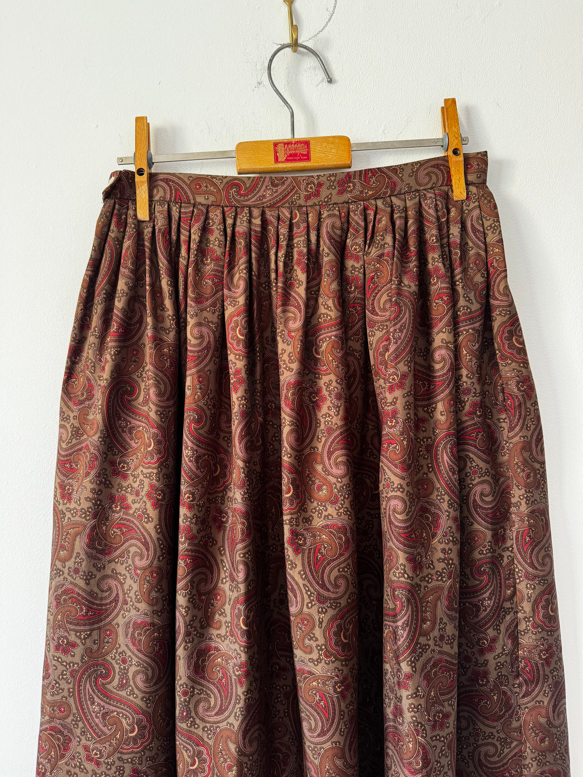 Ralph Lauren Paisley Silk Twill Gathered Midi Skirt