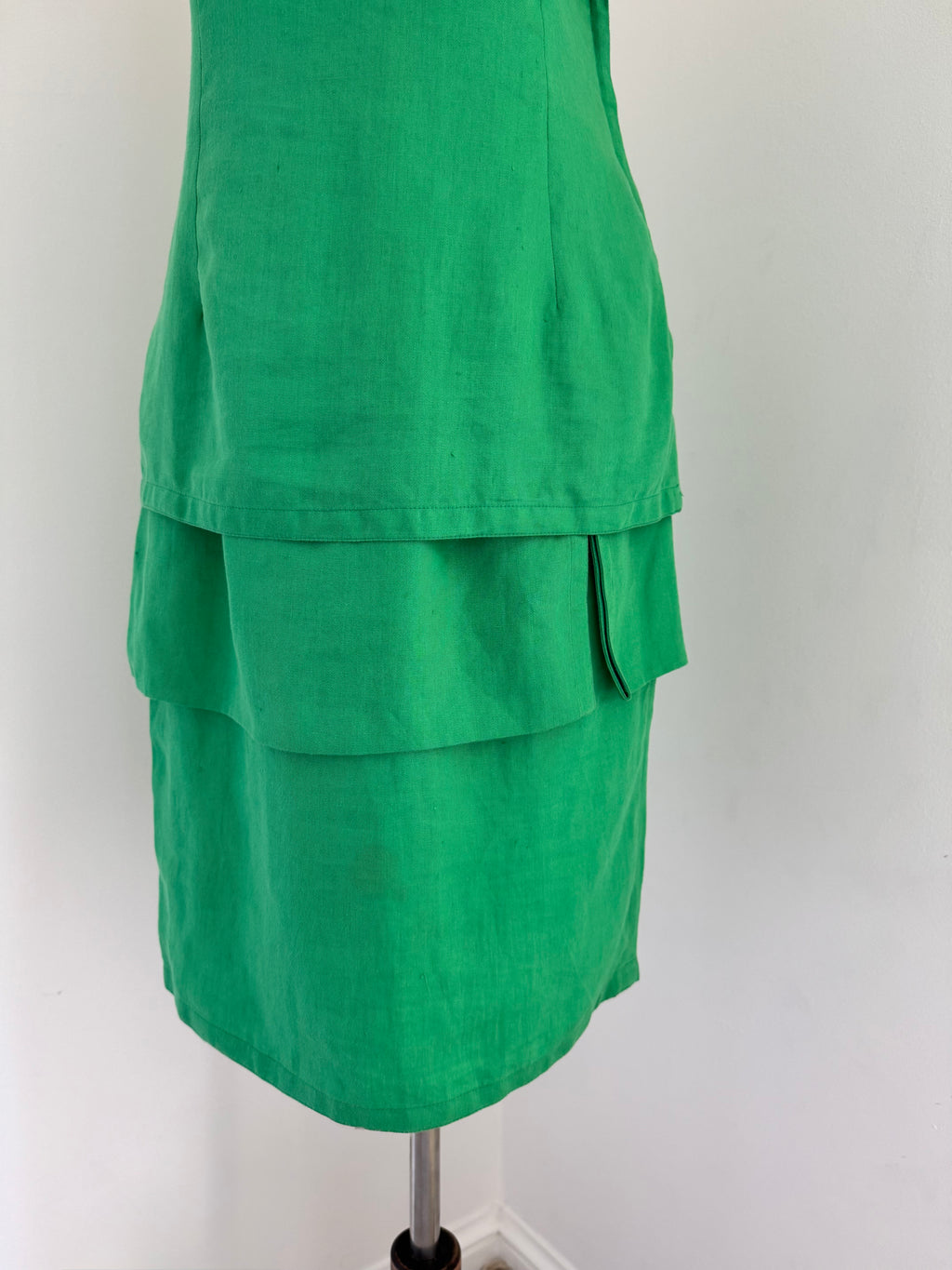 Gianni Versace Strapless Tiered Linen Dress | Circa 1989