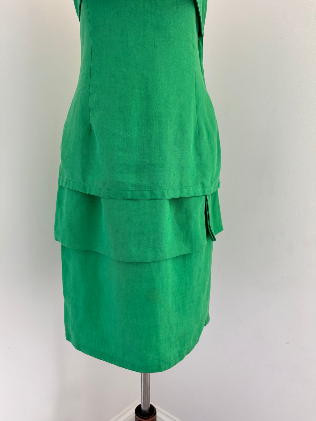 Gianni Versace Strapless Tiered Linen Dress | Circa 1989