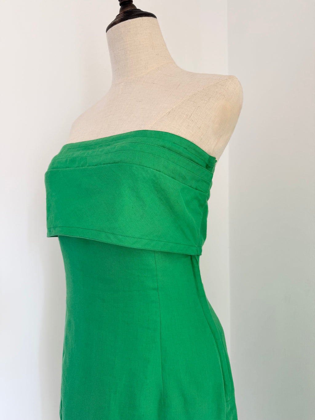 Gianni Versace Strapless Tiered Linen Dress | Circa 1989