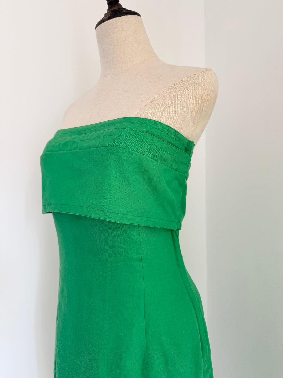 Gianni Versace Strapless Tiered Linen Dress | Circa 1989