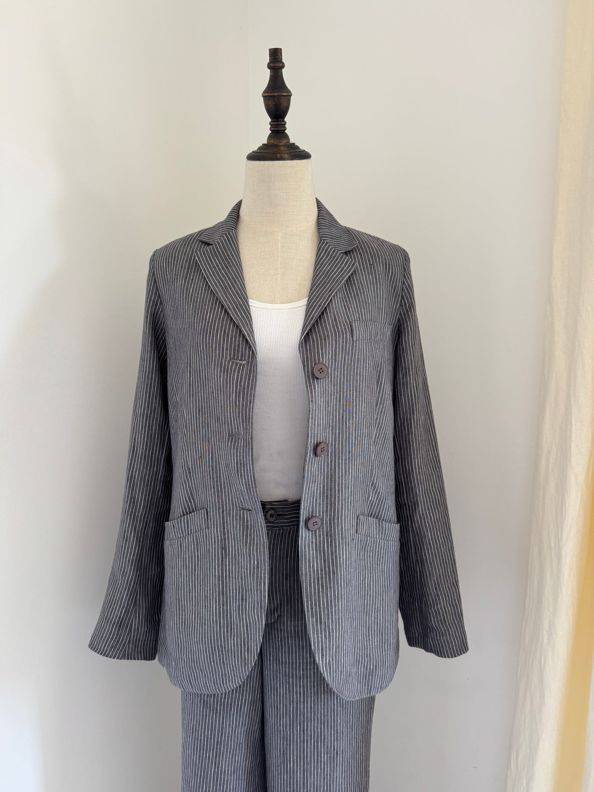 Agnès b. Linen Pinstripe Trouser Suit