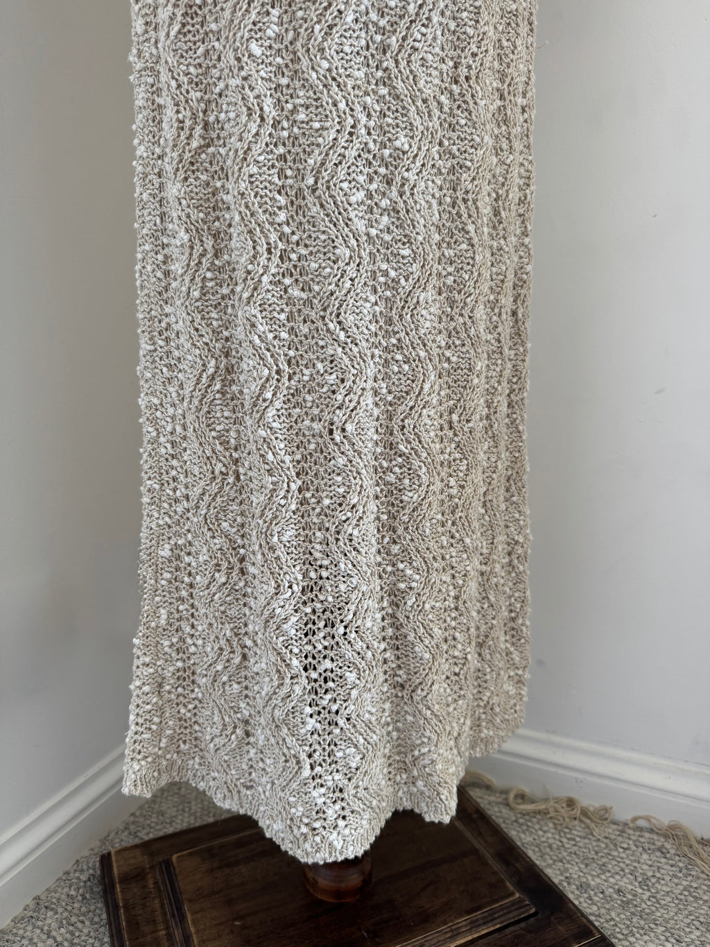 Pallas 1970s Original Hand-Loomed Irish Linen Maxi Dress