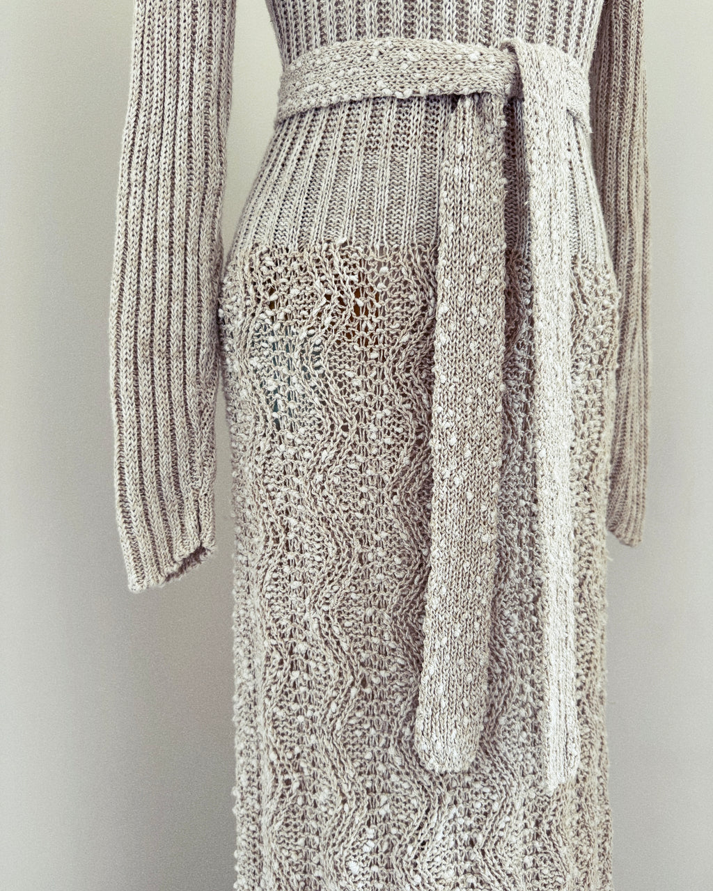 Pallas 1970s Original Hand-Loomed Irish Linen Maxi Dress