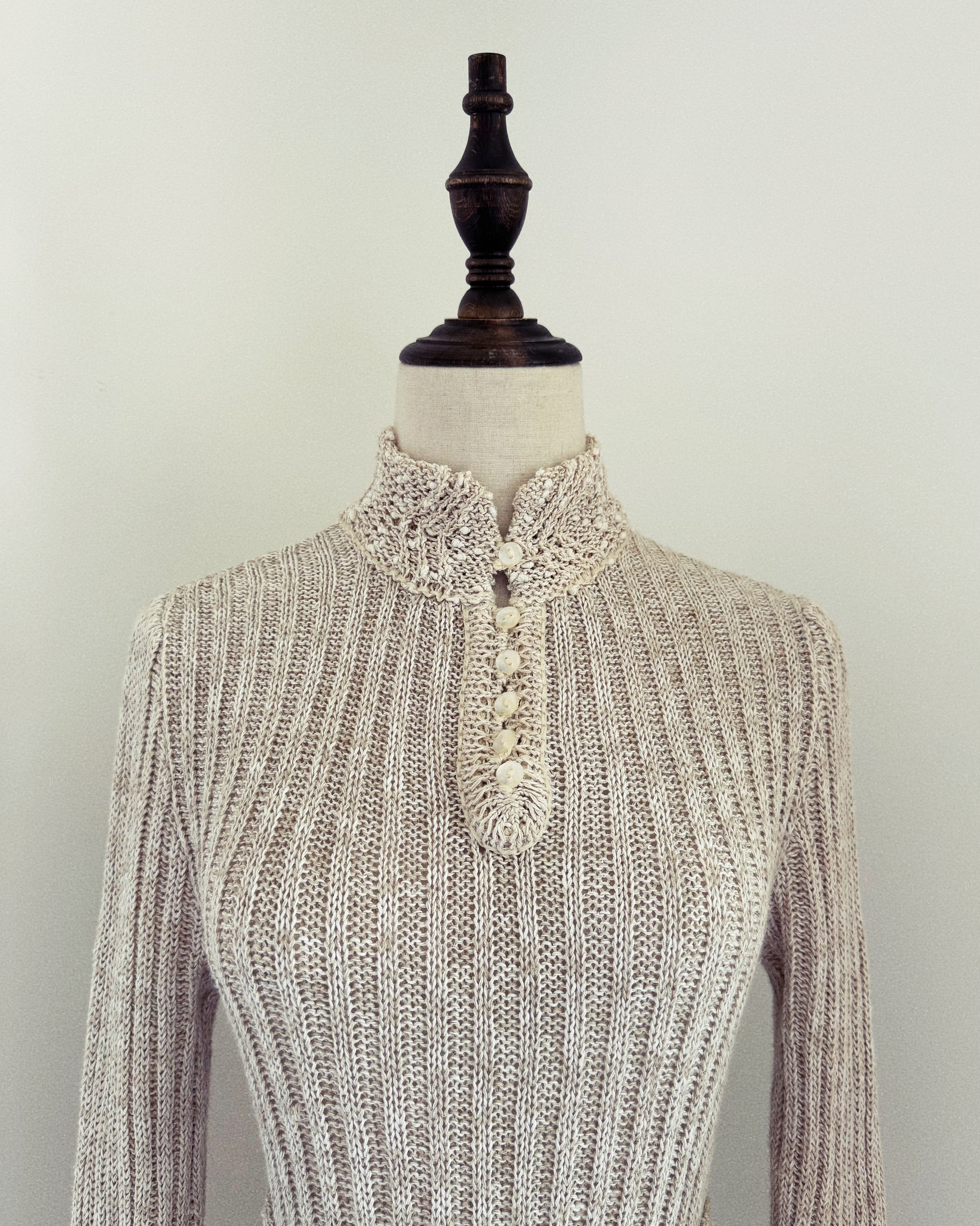 Pallas 1970s Original Hand-Loomed Irish Linen Maxi Dress