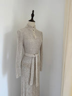 Pallas 1970s Original Hand-Loomed Irish Linen Maxi Dress