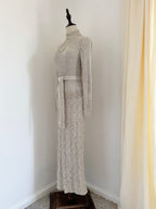 Pallas 1970s Original Hand-Loomed Irish Linen Maxi Dress