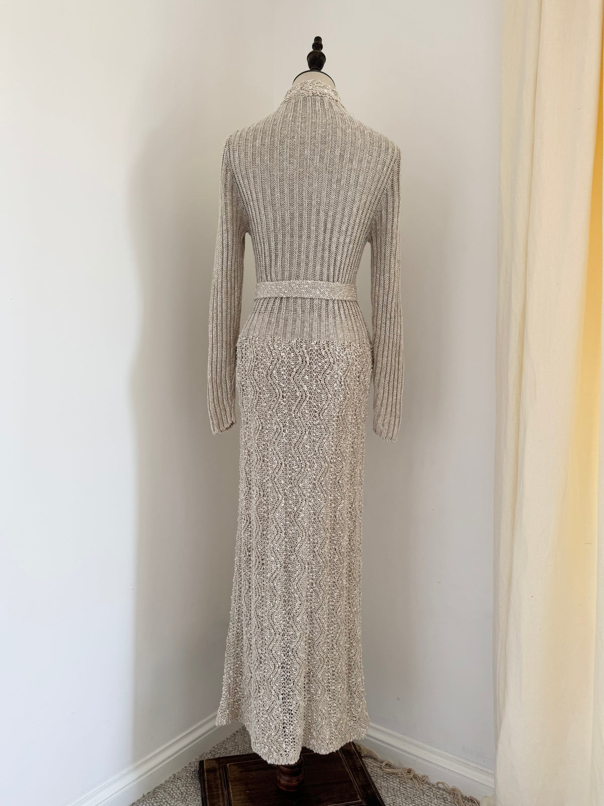 Pallas 1970s Original Hand-Loomed Irish Linen Maxi Dress