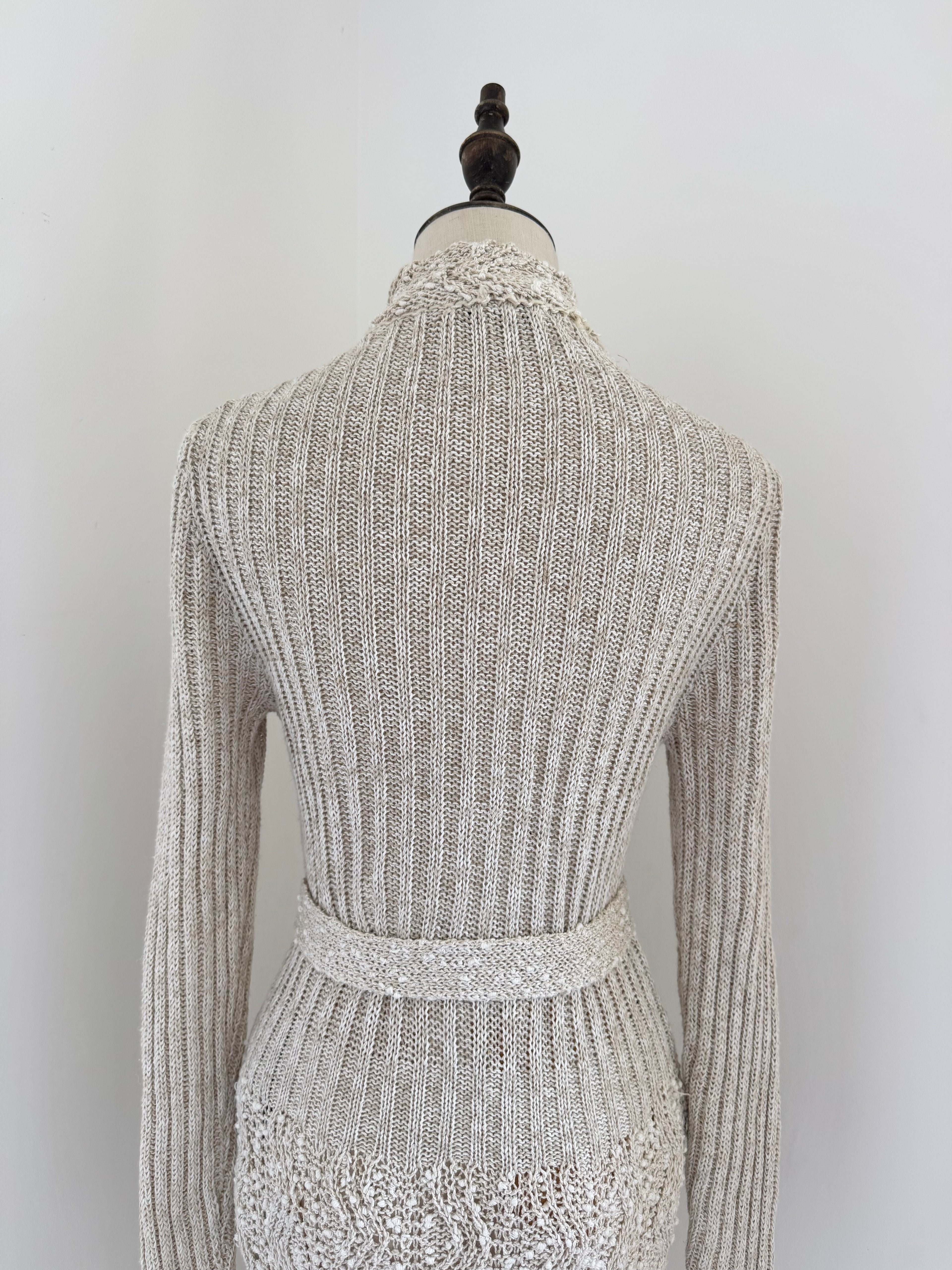 Pallas 1970s Original Hand-Loomed Irish Linen Maxi Dress