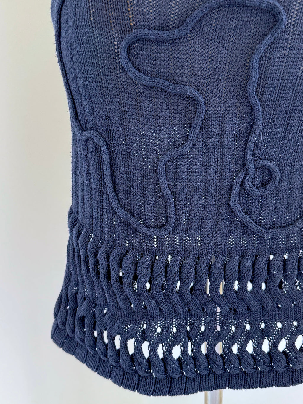 Joe Casely-Hayford Corded-Appliqué Knit Dress | Circa 1989