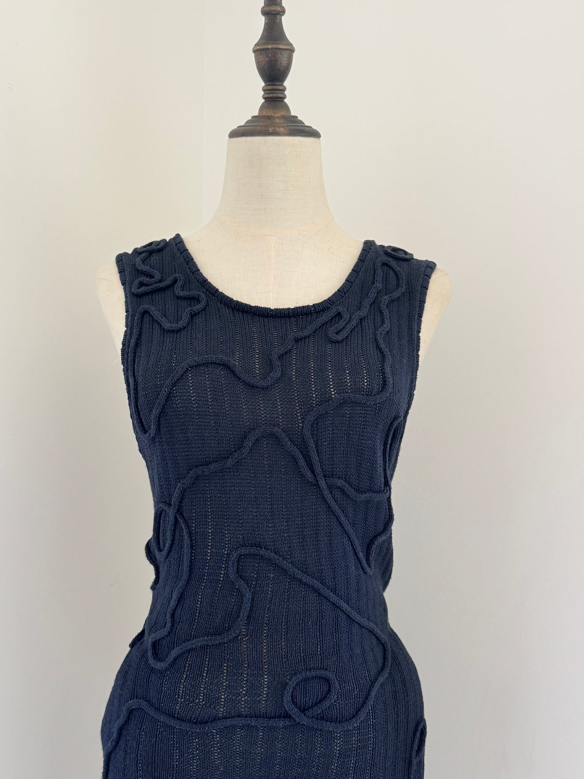 Joe Casely-Hayford Corded-Appliqué Knit Dress | Circa 1989