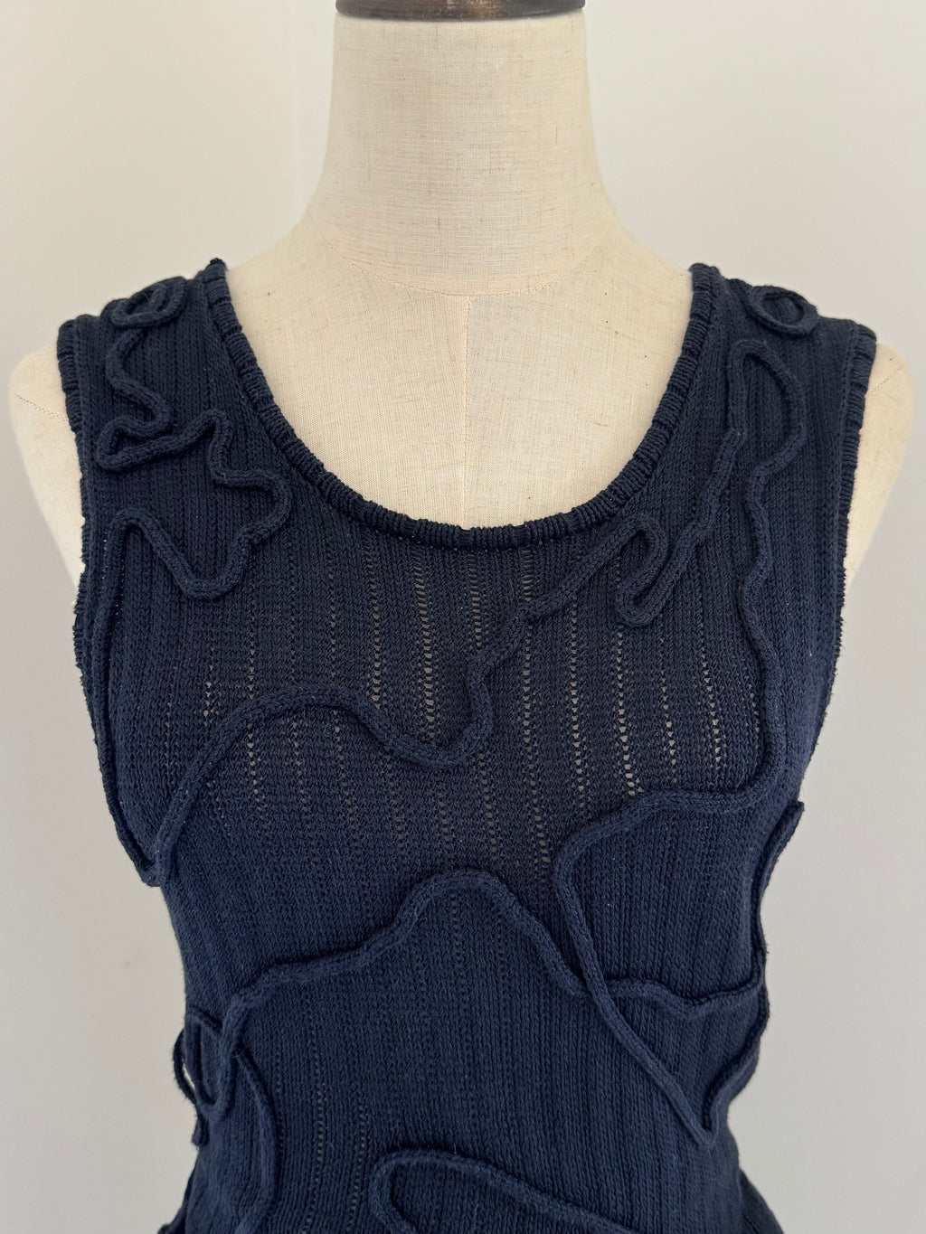 Joe Casely-Hayford Corded-Appliqué Knit Dress | Circa 1989