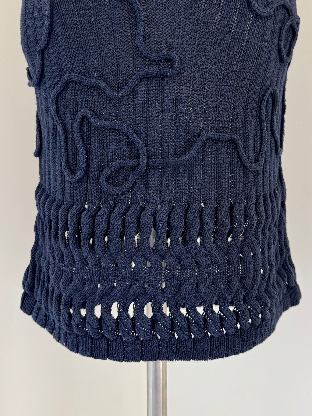 Joe Casely-Hayford Corded-Appliqué Knit Dress | Circa 1989