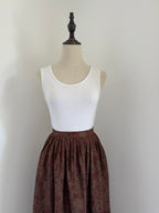 Ralph Lauren Paisley Silk Twill Gathered Midi Skirt
