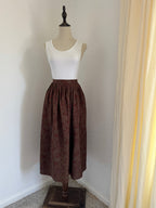 Ralph Lauren Paisley Silk Twill Gathered Midi Skirt