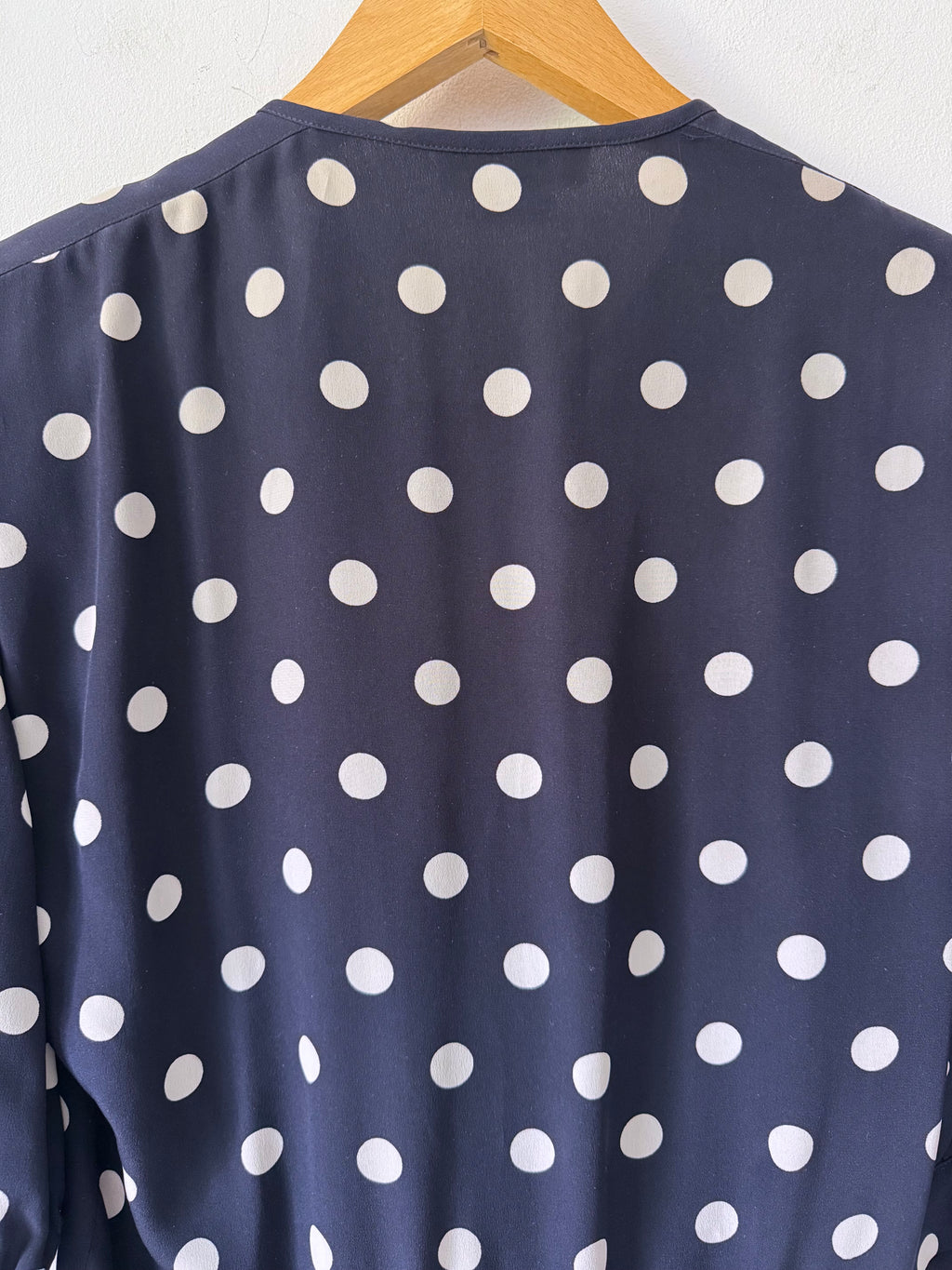 Céline Paris 1980s Silk Polka Dot Peplum Blouse