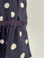 Céline Paris 1980s Silk Polka Dot Peplum Blouse