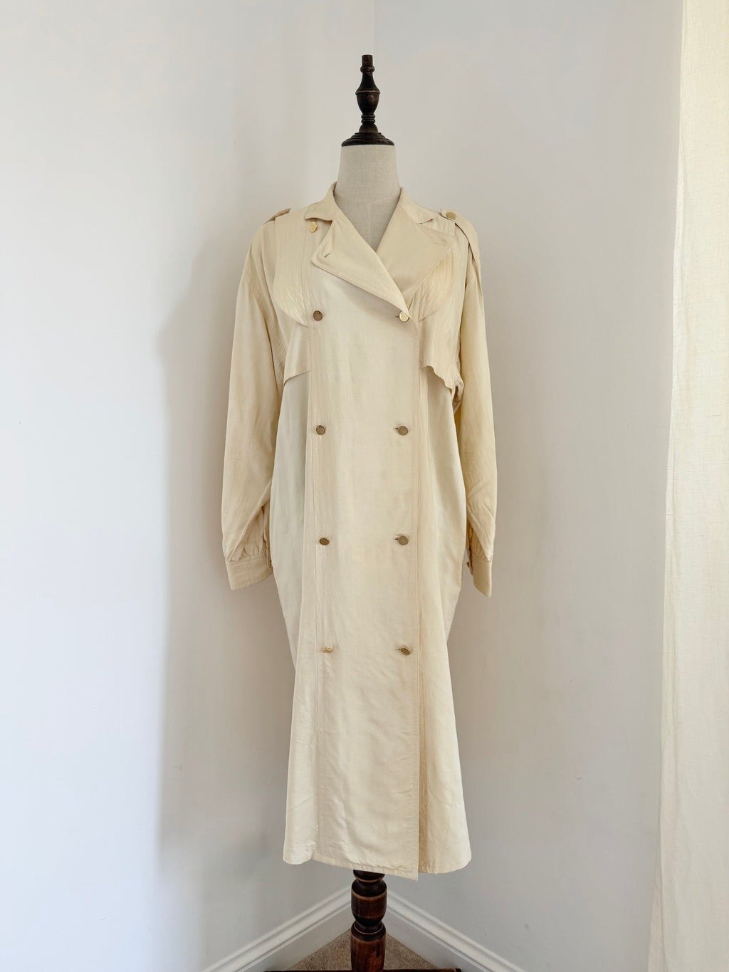 Maria Testa Late 1980s Silk Trench Coat