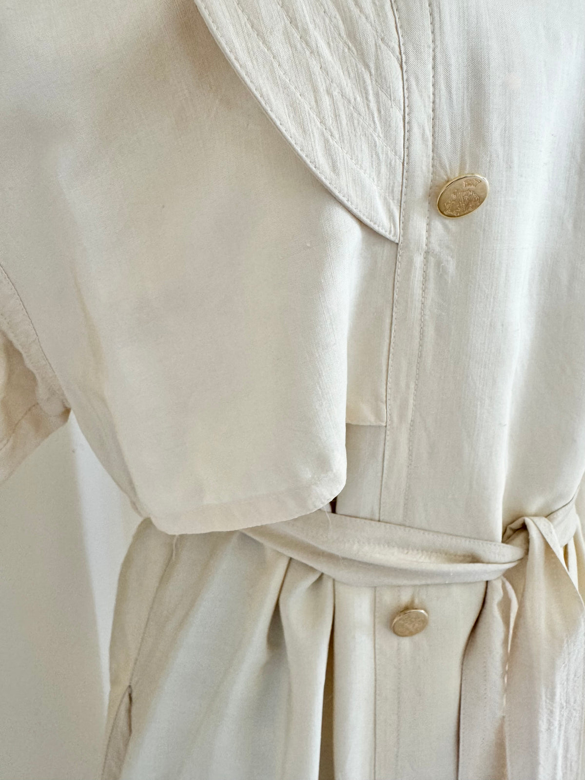 Maria Testa Late 1980s Silk Trench Coat