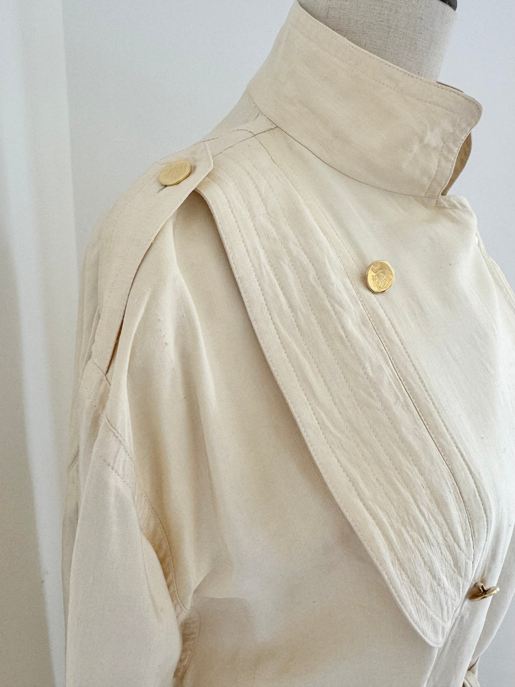 Maria Testa Late 1980s Silk Trench Coat