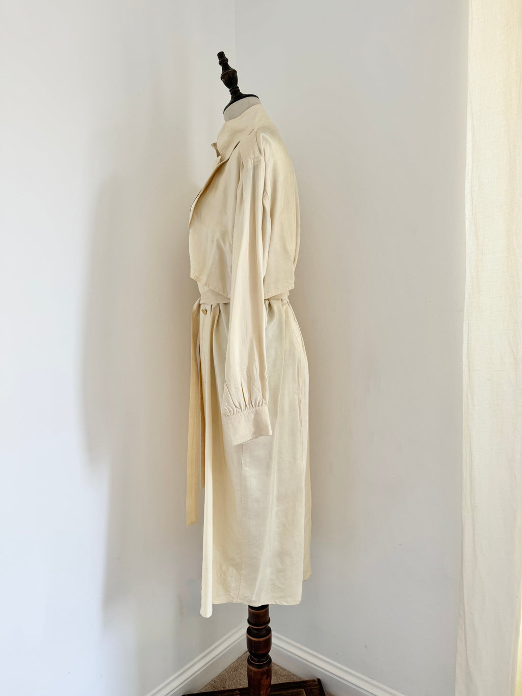 Maria Testa Late 1980s Silk Trench Coat