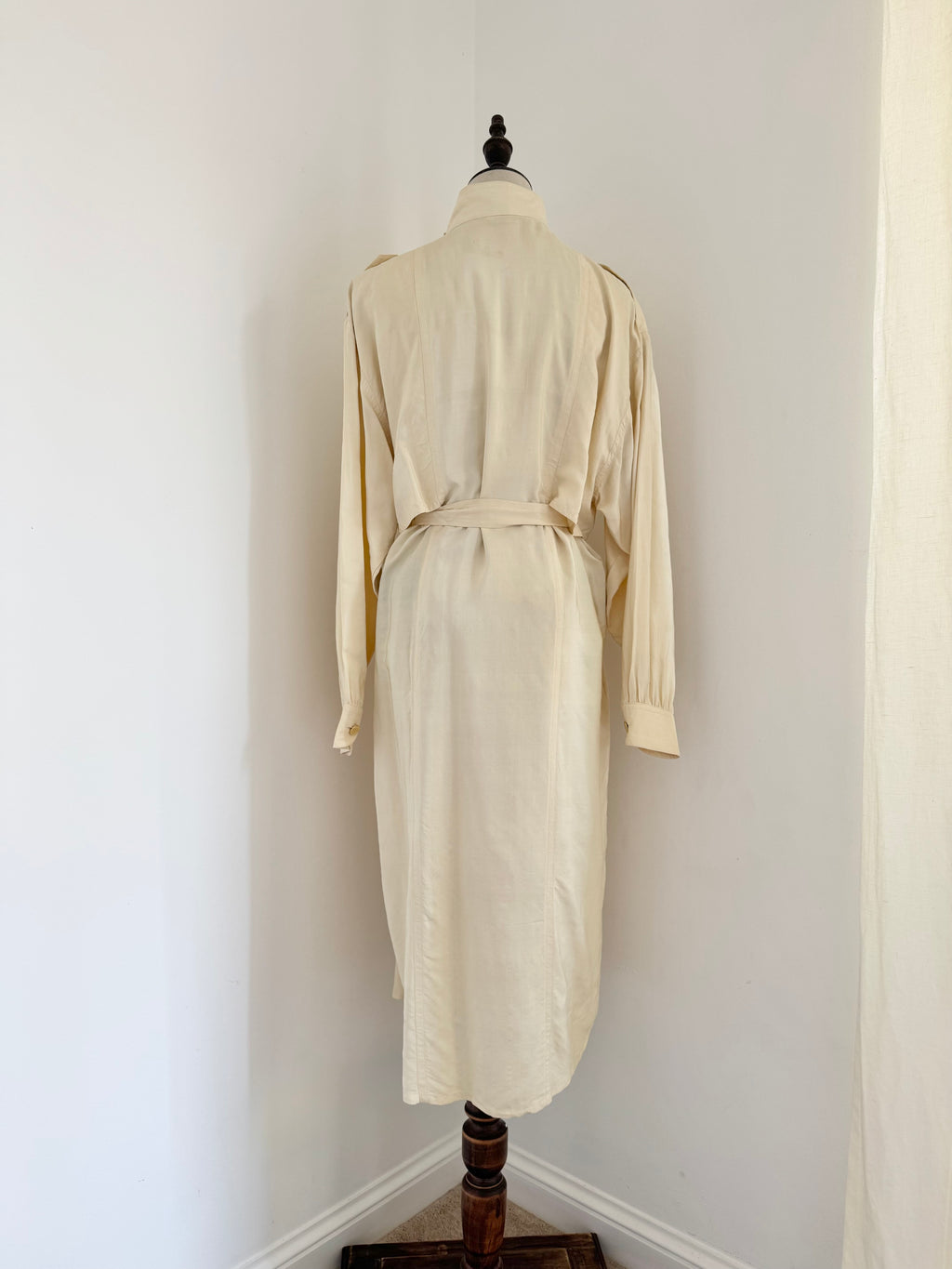 Maria Testa Late 1980s Silk Trench Coat