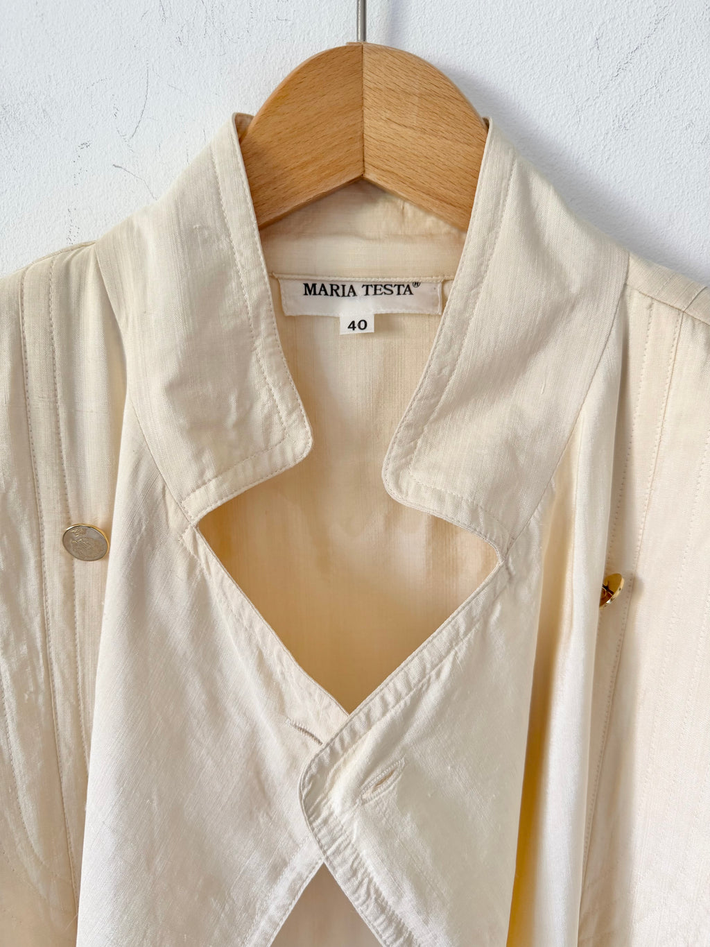 Maria Testa Late 1980s Silk Trench Coat