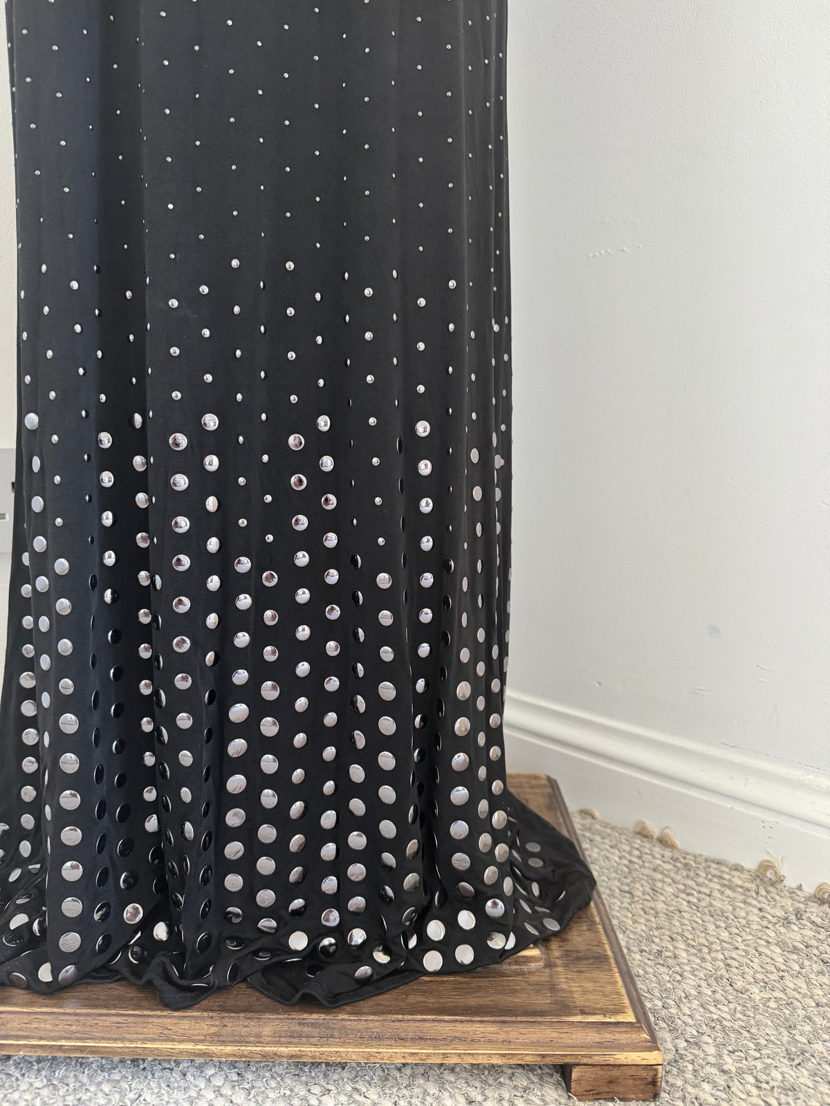 Nicole Farhi Silver Studded Evening Dress