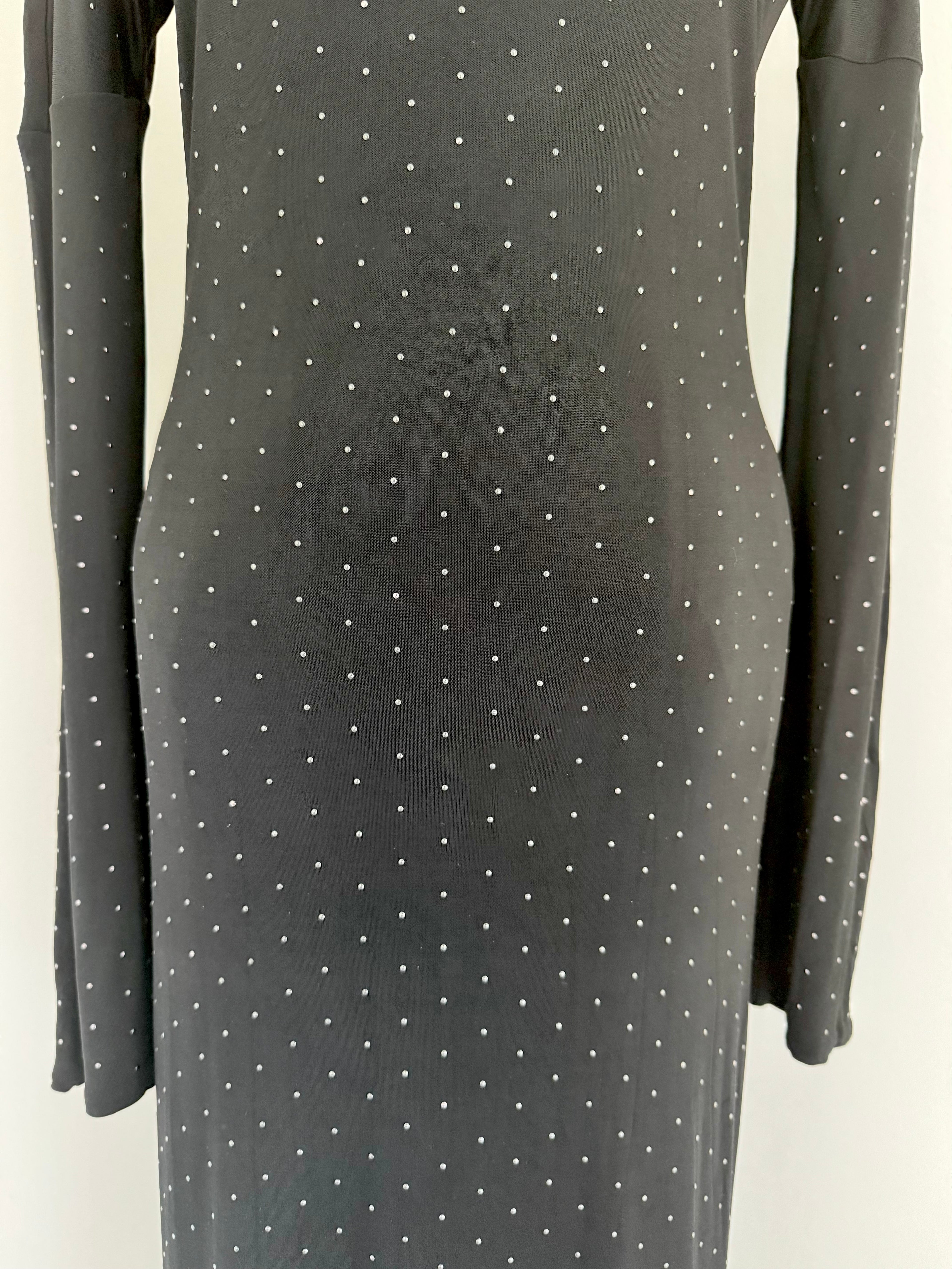 Nicole Farhi Silver Studded Evening Dress