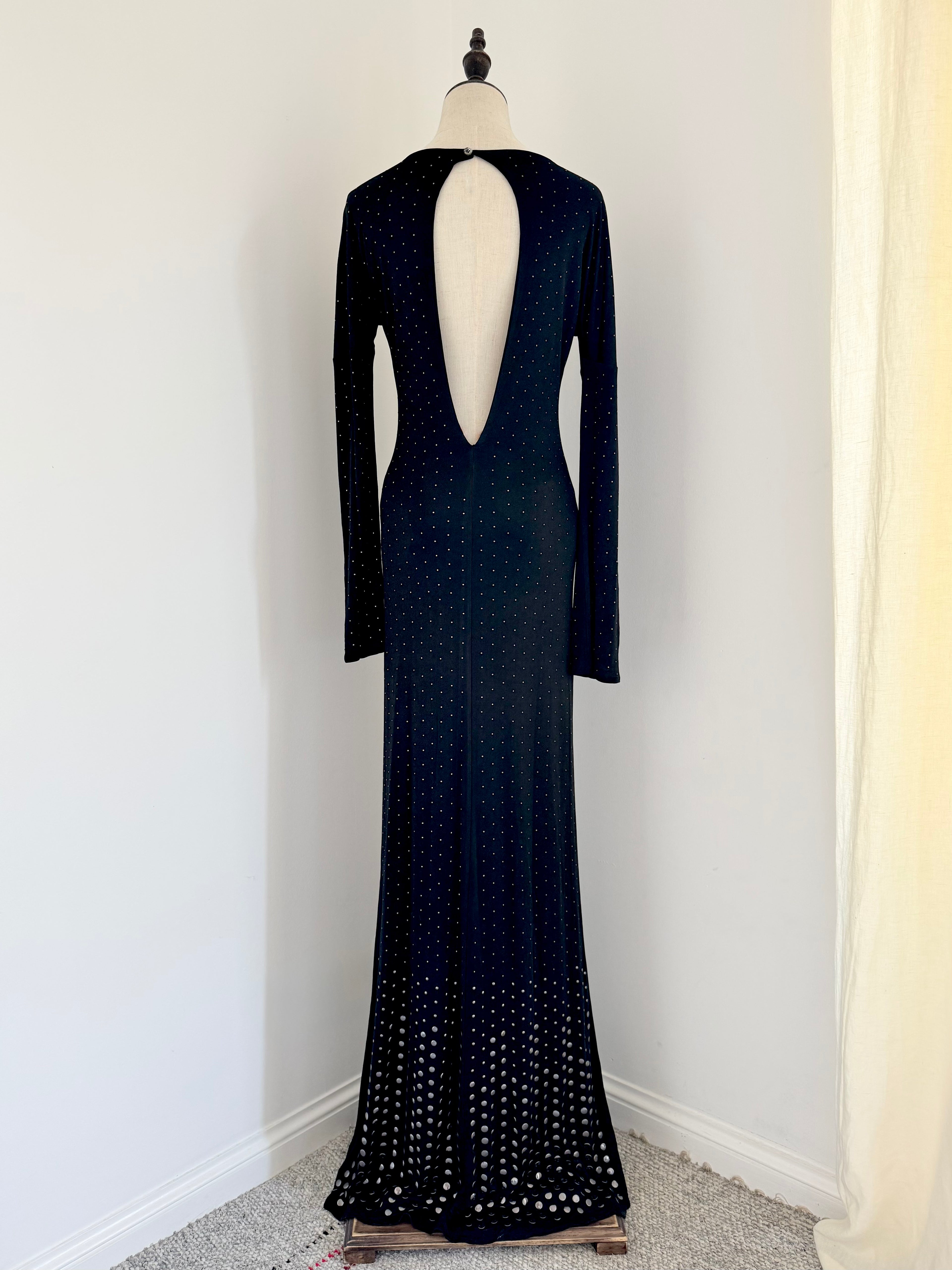 Nicole Farhi Silver Studded Evening Dress