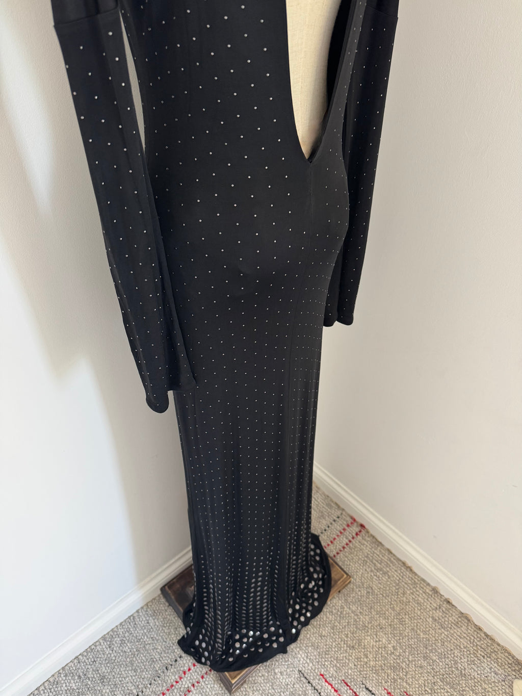 Nicole Farhi Silver Studded Evening Dress