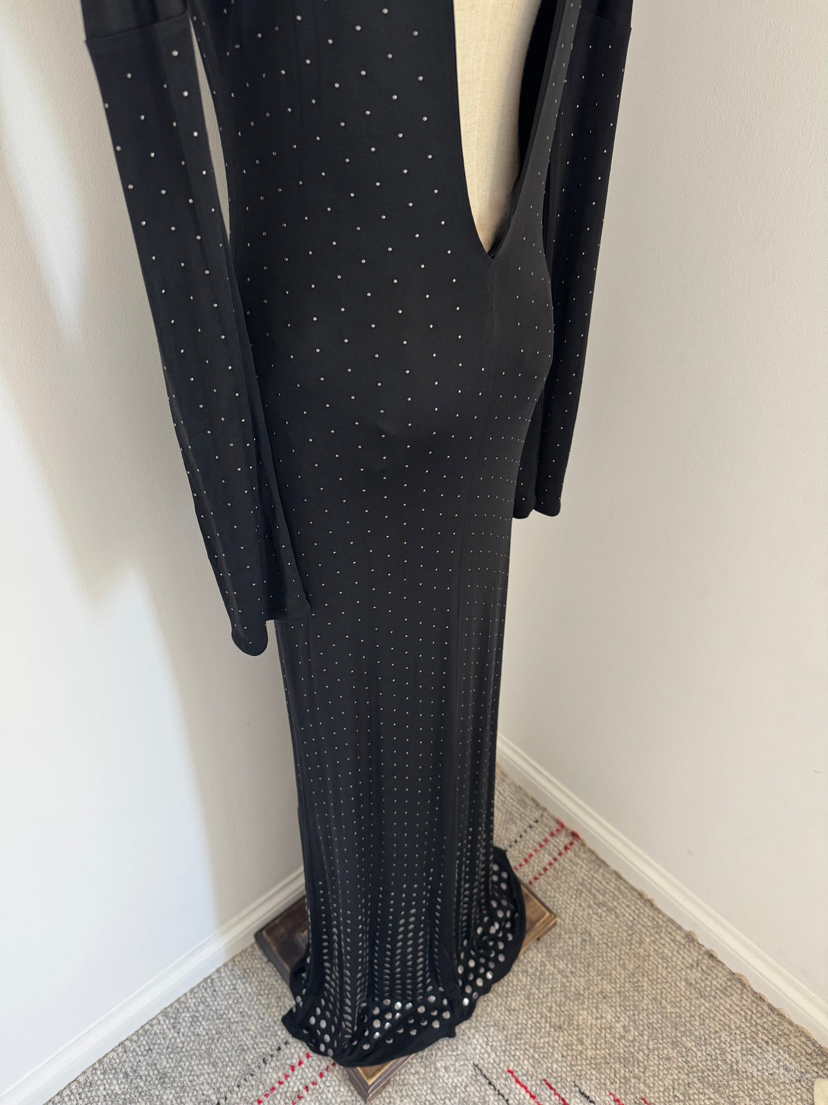 Nicole Farhi Silver Studded Evening Dress