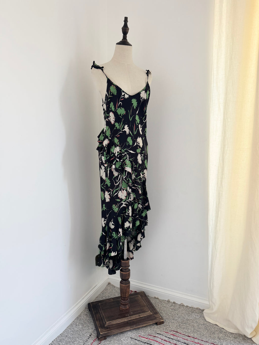 Paul Smith Silk Asymmetric Ruffle Slip Dress | Circa 2000