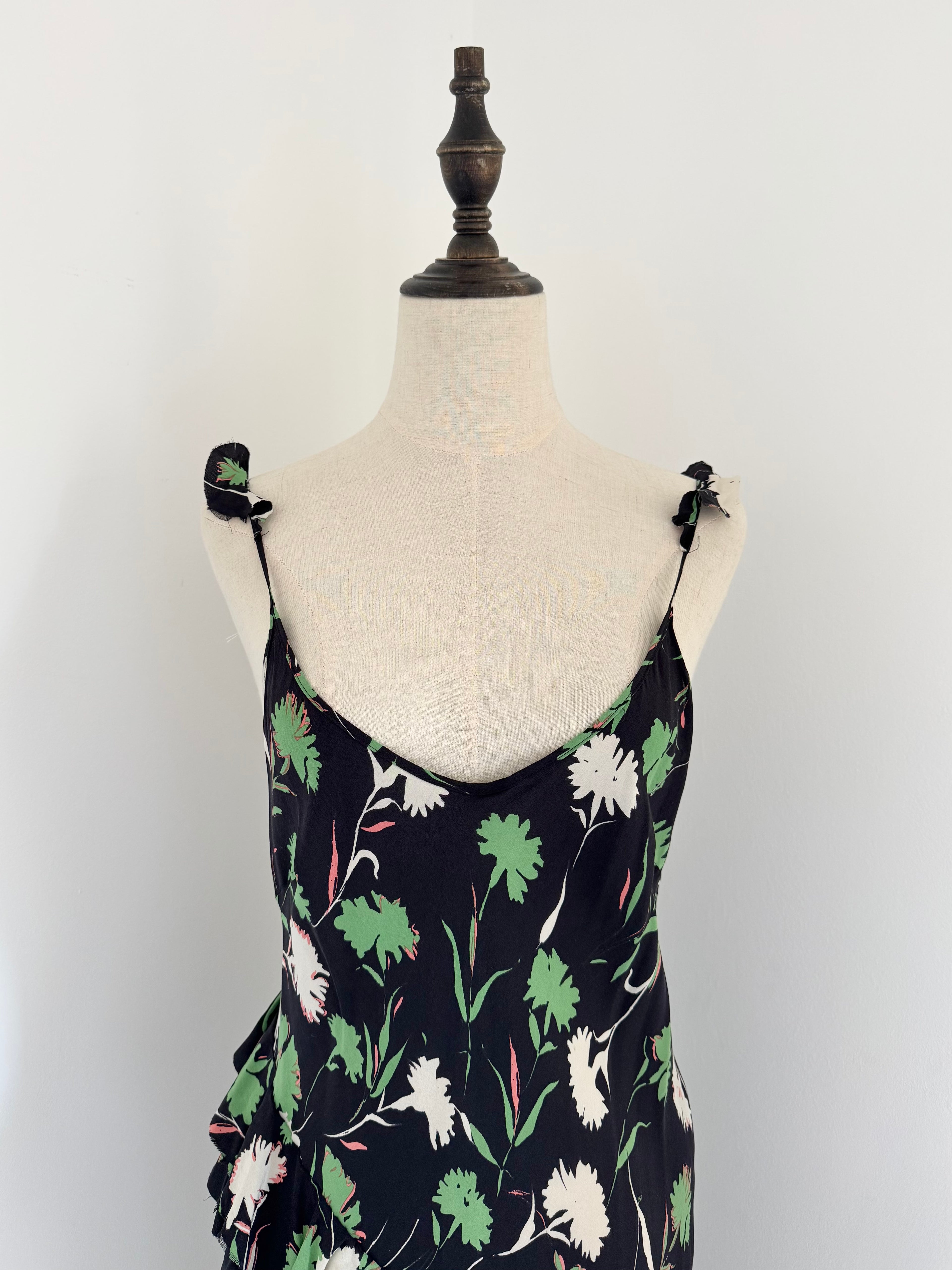 Paul Smith Silk Asymmetric Ruffle Slip Dress | Circa 2000