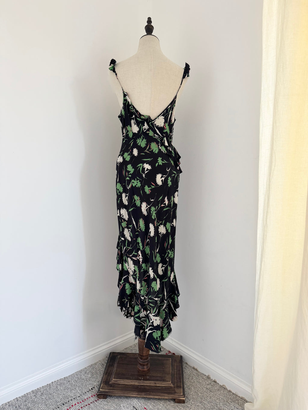 Paul Smith Silk Asymmetric Ruffle Slip Dress | Circa 2000