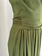 Ghost London Olive Crêpe Wrap Maxi Dress