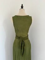 Ghost London Olive Crêpe Wrap Maxi Dress