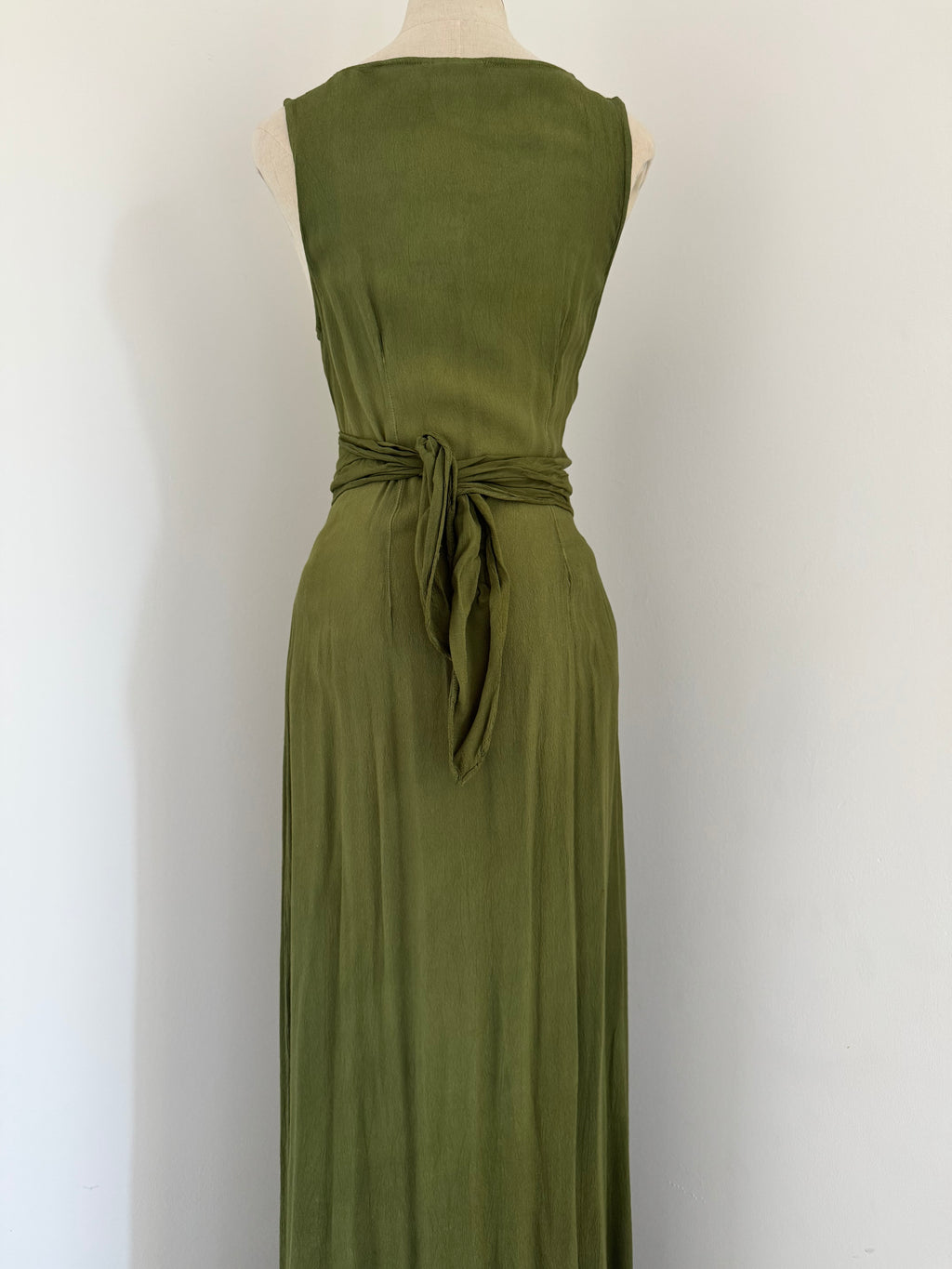 Ghost London Olive Crêpe Wrap Maxi Dress